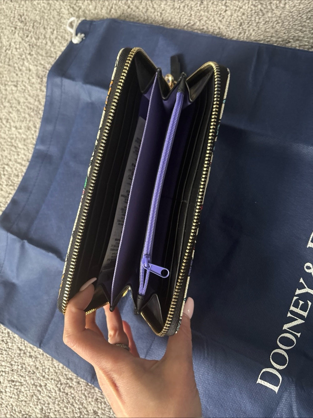 Dooney & Bourke Disney Pixar coco Wristlet with Black Strap - Picture 4 of 5